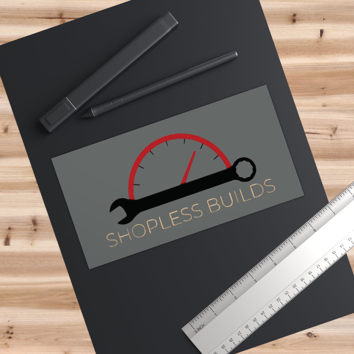 Shopless Builds Bumper Sticker - Grey